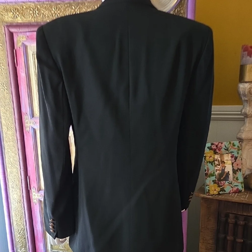 Lauren Ralph Lauren Black and Gold Double-Breasted Blazer - Picture 5 of 6